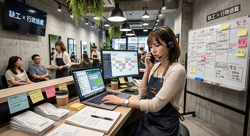 缺工時代,美髮店行政量暴增:預約、回訊息、算薪水全靠人力