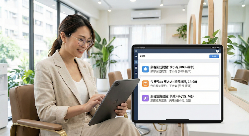 AI 行銷推播在美業中的應用示意，ezPretty 協助店家進行個人化顧客提醒